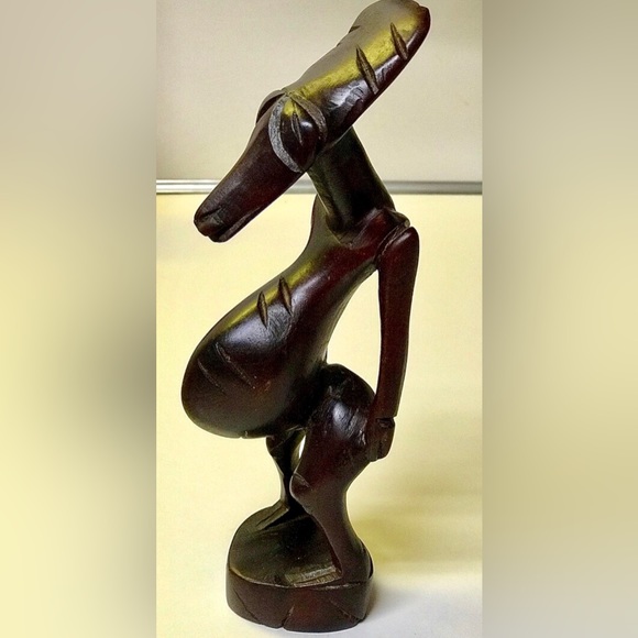 19th Century Antique Hand Carved Ebony African Fertility Figurine Statuette - Picture 6 of 10